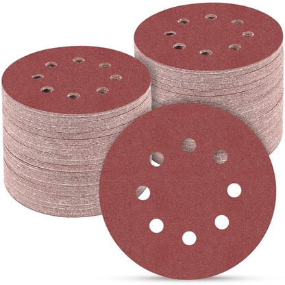100PCS 5 Inch Sanding Discs 180 Grit Sandpaper for Orbital Sander (100 Count)