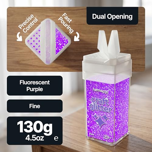 Craft Glitter Shaker Fluorescent Purple 130g Fine (3.8 Ounce)