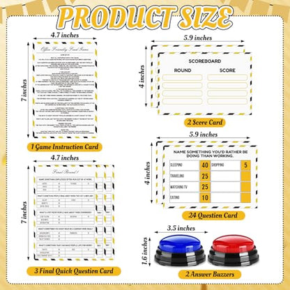 Office Party Friendly Feud Game with 2 Answer Buzzers for Work (32 Count)