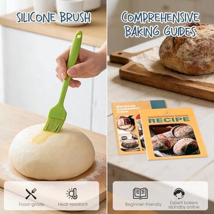 Sourdough Starter Kit with Banneton Bread Proofing Baskets (2 Count)