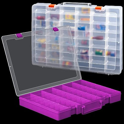 2 Pcs 48 Grids Plastic Bead Organizer Box with Divider (2 Count)