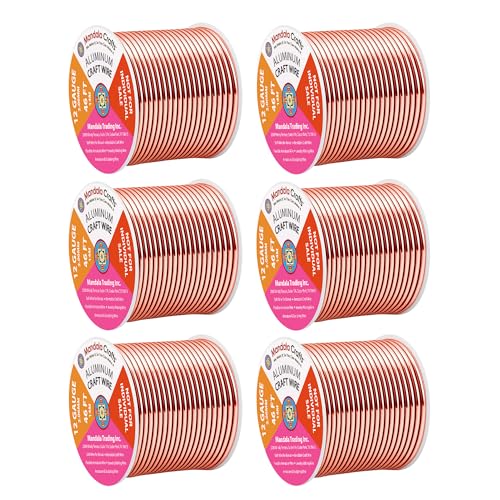 12 Gauge Rose Gold Tone Combo Anodized Aluminum Craft Wire (276 Foot)