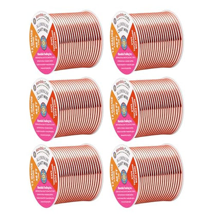 12 Gauge Rose Gold Tone Combo Anodized Aluminum Craft Wire (276 Foot)