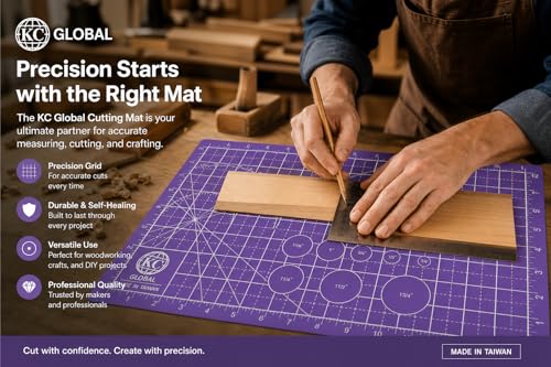A4 (13"x9") Professional Grade Self-Healing Double-Sided PVC Cutting Mat (Purple) - Odor-Free, Eco-Friendly, Non-Slip, Premium Desk Mat for DIY, Crafting, Model Building and Art Projects