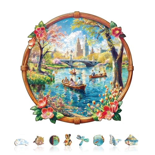 Lake View in Spring Puzzles Adults Gifts for Women Men Wooden 280 Pieces 13.4 * 13.4in