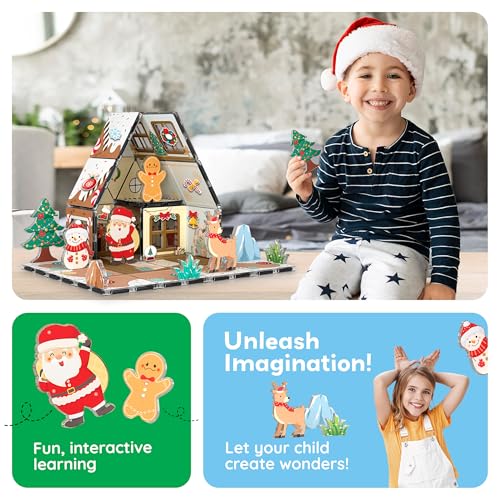 Magnetic Tiles Gingerbread House Holiday Character Action Figures Santa