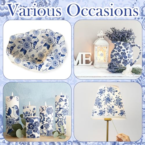 36 Pack 6 Style Blue and White Decoupage Chinoiserie Napkins (36 Count)