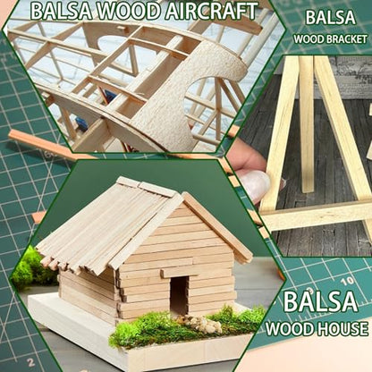 50Pcs 1 4 Inch Balsa Wood Sticks (50 Count)