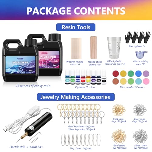 Epoxy Resin Kit 16OZ with 3D Molds