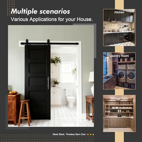 42x84 Barn Door Black with 7FT Hardware Kit Included