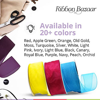 Sheer Organza Wired Ribbon (75 Foot)