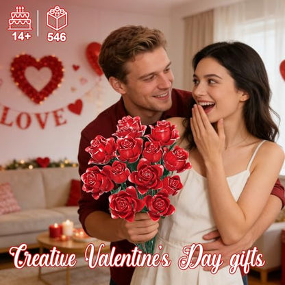 Red Roses Building Blocks Set