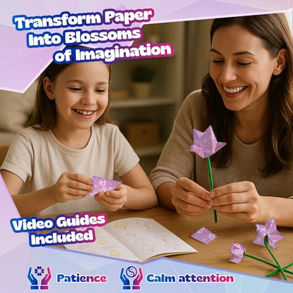 Flower Origami Kit for Kids Ages 8