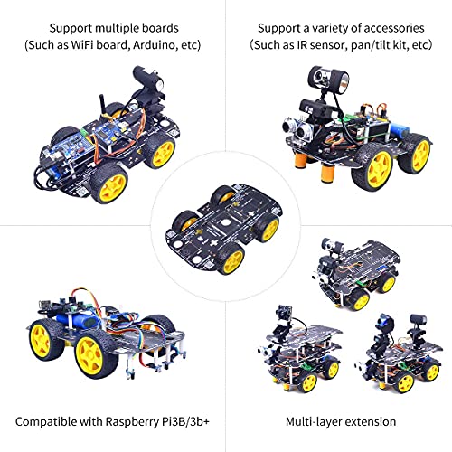 Robot Chassis 4WD Robot Car Smart Chassis Kit with 4 TT Motor for Arduino