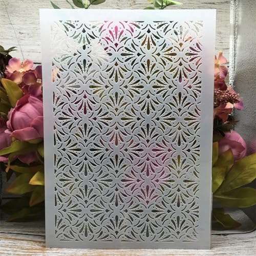 A4 Reusable Geometric Grass Texture Stencil for Painting