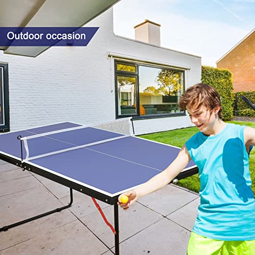 4.5FT/8FT/9FT Mid-Size Table Tennis Table (Blue, 4.5FT)