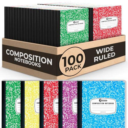 100 Pack Bulk Composition Notebooks (100 Count)