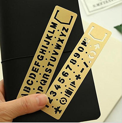 Brass Alphabet & Number Template Set of 2