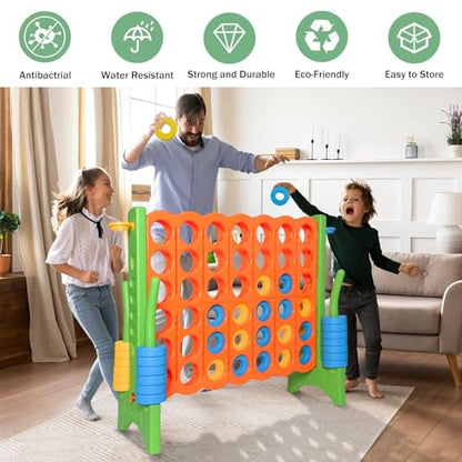 Oversized 4 in a Row Connect Game+Waterproof Carry Bag (46 Count)