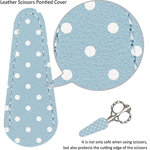 4.5inch Plum Blossom Embroidery Scissors with Leather Case (2 Count)