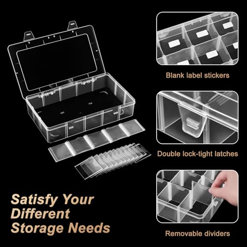 15 Grids Large Plastic Organizer Box with Adjustable Dividers