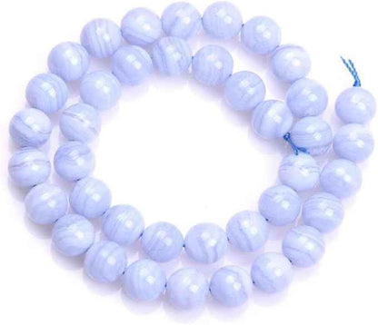 60pcs Adabele Natural Blue Lace Agate Healing Gemstone 6mm Round Loose Beads Gem Stone Spacer for DIY Craft Jewelry Making GE11-6