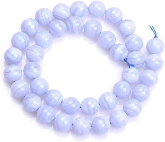 60pcs Adabele Natural Blue Lace Agate Healing Gemstone 6mm Round Loose Beads Gem Stone Spacer for DIY Craft Jewelry Making GE11-6
