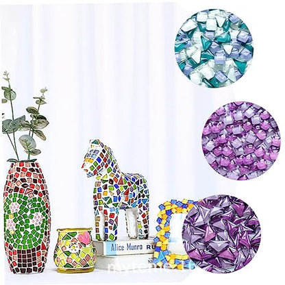 DIY Mosaic Supplies Crystal Glass for Home Decor Easy to Apply Frames Tables and Stepping Stones for Creative Projects