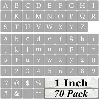 1 Inch Alphabet Letter Stencils for Painting (70 Count)