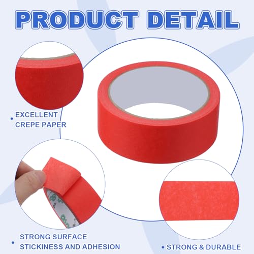 Masking Tape 1.4 Inch x 21 Yard Painter's Tape Red Paint Tapes for DIY Crafts Arts Drawing Decoration Labeling Car Painting Artist Teachers