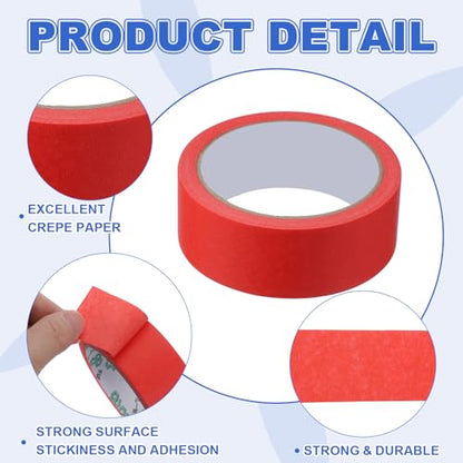 Masking Tape 1.4 Inch x 21 Yard Painter's Tape Red Paint Tapes for DIY Crafts Arts Drawing Decoration Labeling Car Painting Artist Teachers
