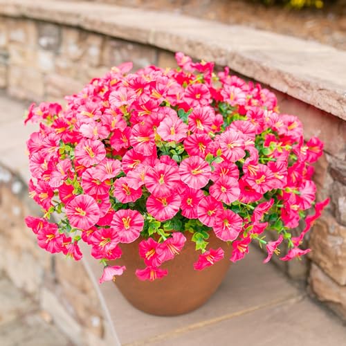 Fake Plants Artificial Flowers for Outdoor Outside Decor (12 Count)