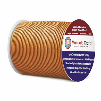 1.5mm Caramel Waxed Cord (327 Foot)