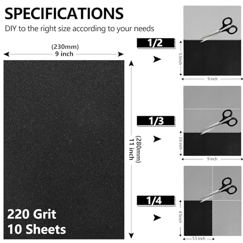 Sandpaper 220 Grit (10 Count)