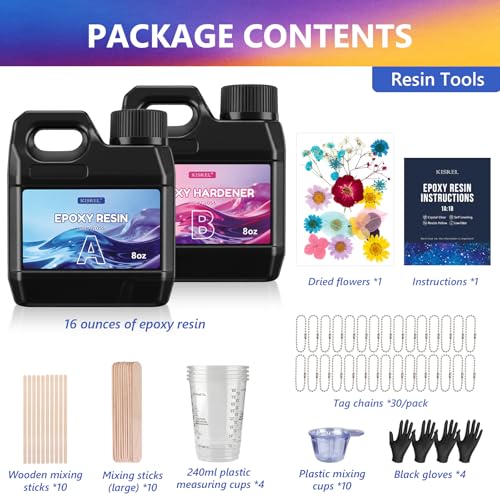 Epoxy Resin Kit 16OZ with Keychain Earring Molds
