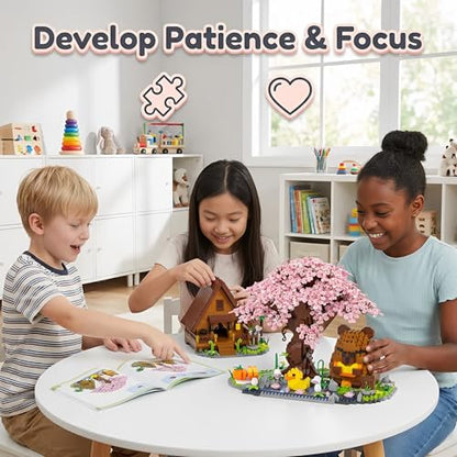 Capybara Cherry Blossom Bonsai Tree House Building Sets for Adults & Kids