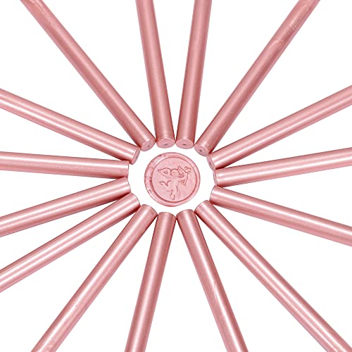 15Pcs Rose Gold Glue Gun Sealing Wax Sticks for Wax Seal Stamp (15 Count)