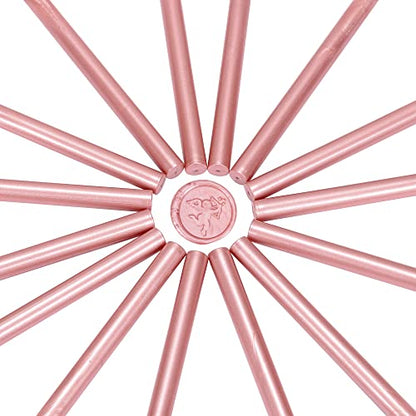 15Pcs Rose Gold Glue Gun Sealing Wax Sticks for Wax Seal Stamp (15 Count)