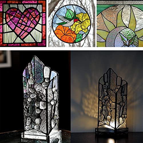 6 Sheets Large Clear Textured Stained Glass