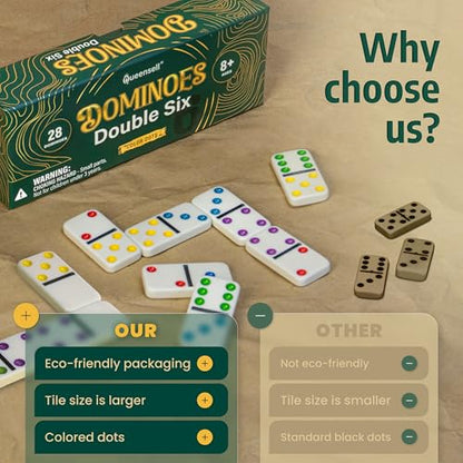 Dominos Set for Adults and Kids with Colored Dots