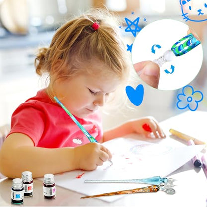 14 Pcs Glass Dip Pen Ink Set for Art Supplies (6 Count)