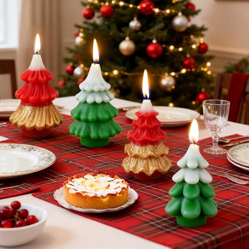 Christmas Tree Candle Molds (4 Count)