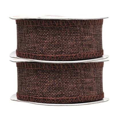 1 1 2 Inch Wide Brown Burlap Ribbon for Crafts (60 Foot)
