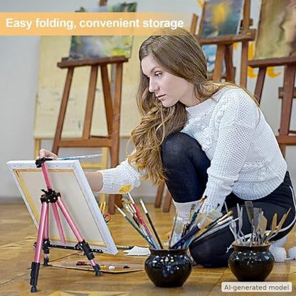 Pink 17 66 Inch Adjustable Art Easel Stand for Painting and Sign