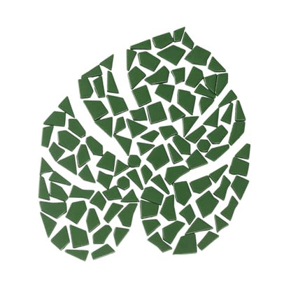 Green Glass Mosaic Tiles for Crafts Bulk (7.05 Ounce)