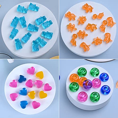 Gummy Candy Molds Silicone with 2 Droppers Pack of 4 Mini Silicone Molds Including Dinosaur