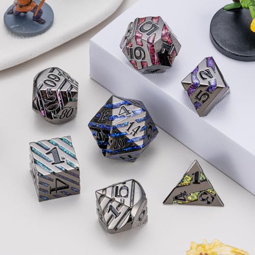Inlay Metal Dice Set 7pcs
