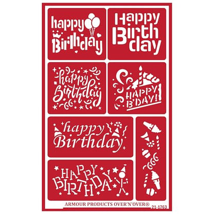 Over'N'Over Reusable Glass Etching Stencils