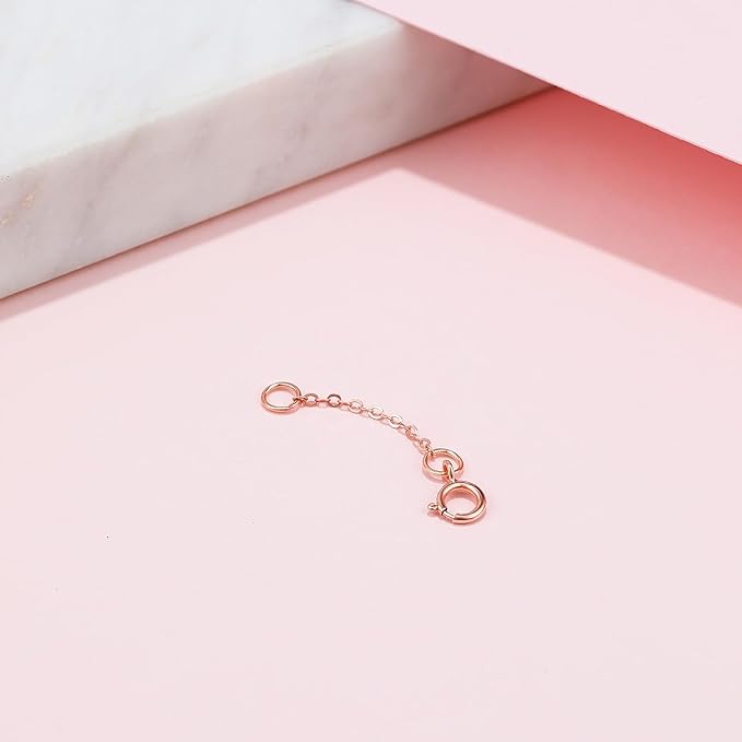 ZHOU LIU FU 18K/750 Real Rose Gold Extender for Necklace Bracelet Anklet Extenders for Jewelry Gold Extension for Women Men Durable Adjustable Chain Accessories 0.98Inch/2.5cm C218900