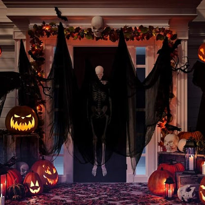 Halloween Cheese cloth 85 x 394 Inch Black Cheesecloth Roll for Crafts Large Cotton Muslin Gauze Fabric for Halloween Outdoor & Indoor Spooky Decoration